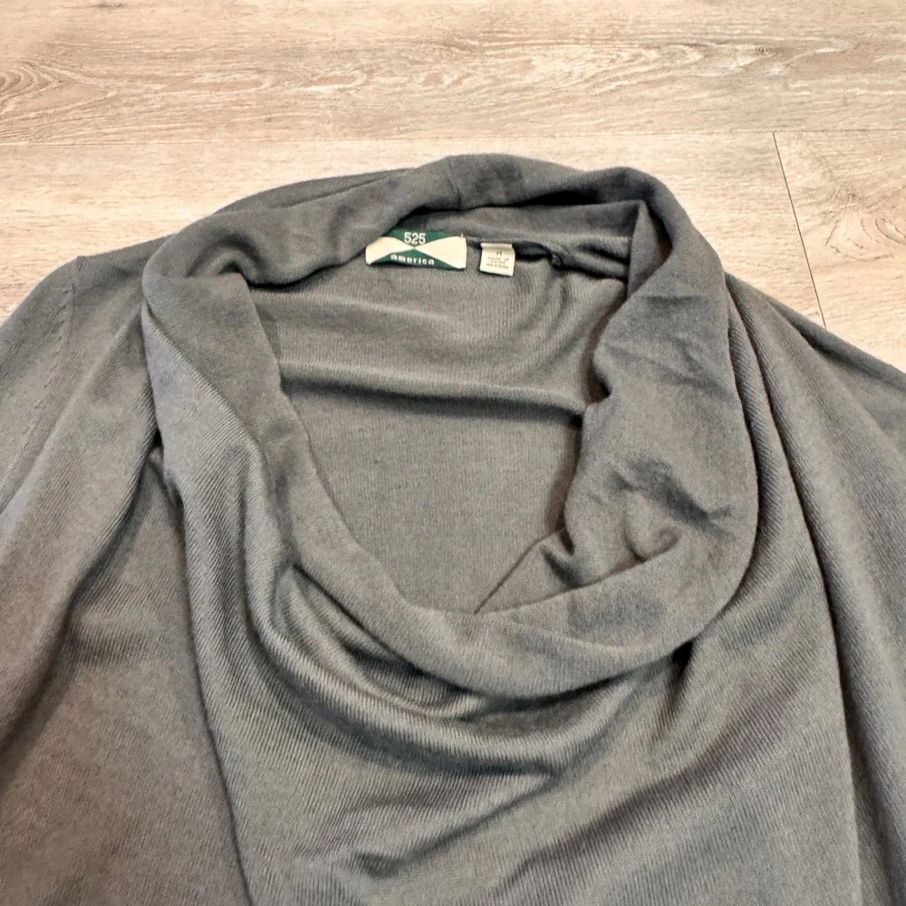 525 America Gray Cowl‎ Neck Long Sleeve Sweater Womens Medium M Drape